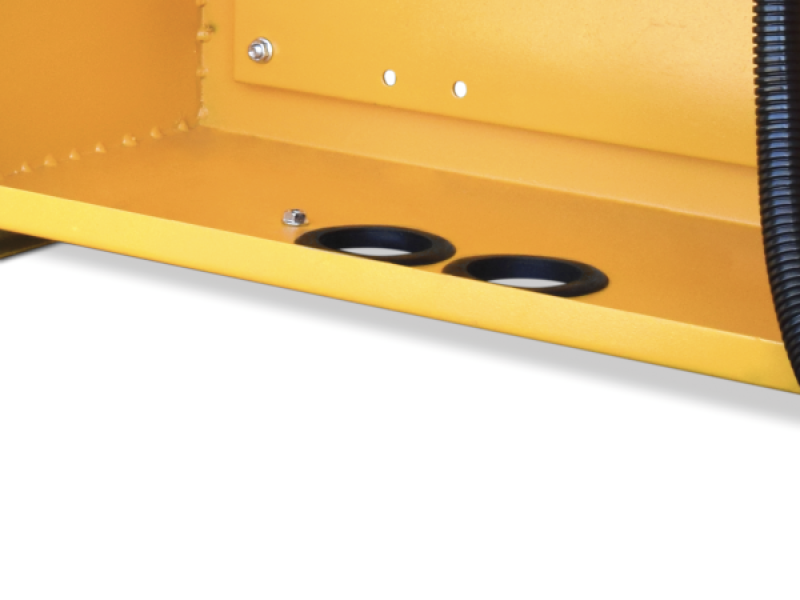 Orificios para el cableado en la base